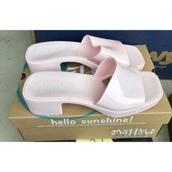 Mad Love Shoes - Mad Love Women's NWB Marni Jelly Slides Mules Sandals Heels Size 9 Pink